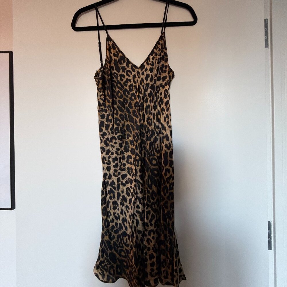 All Saints Leopard Spaghetti Strap Dress